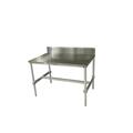 Prairie View Industries Stainless Top Aluminum I-Frame Table With Backsplash- 34 To 35.5 X 30 X 72 In. AIFT303472-STBS